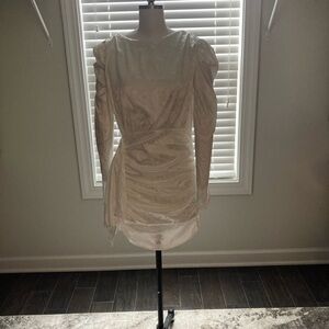 Chic Long Sleeve White Dress